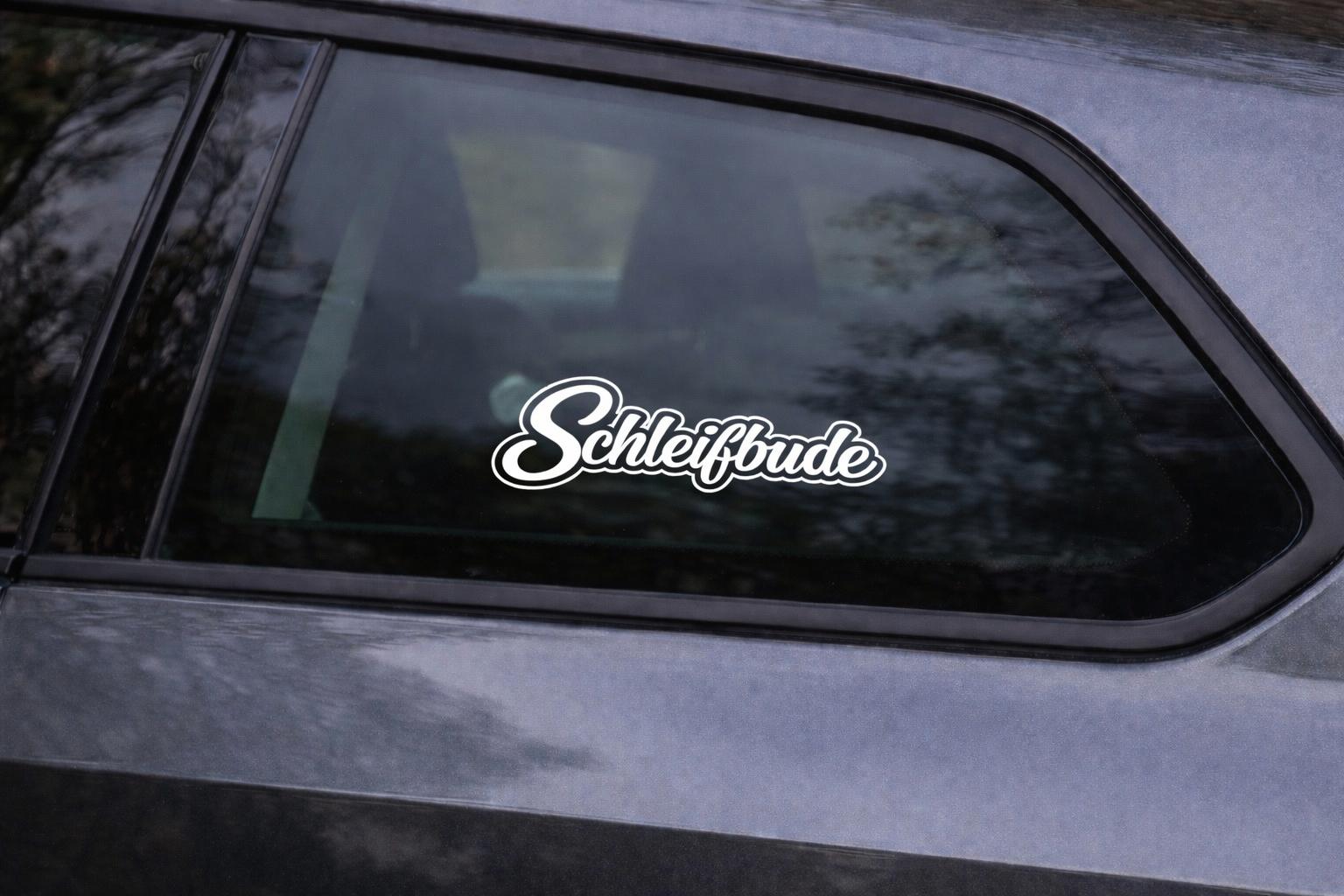 Auto-Aufkleber: Motiv "Schleifbude" | Seitenscheibe