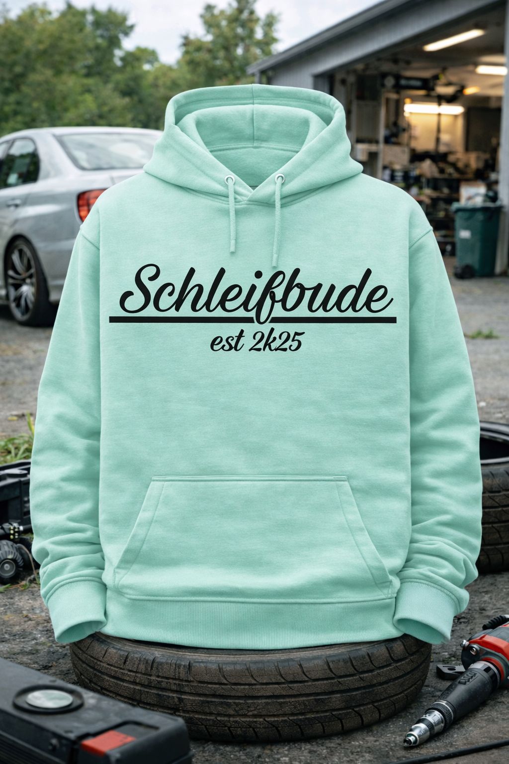 Hoodie: Motiv "Schleifbude" (Farbe) | Unisex, verschiedene Farben