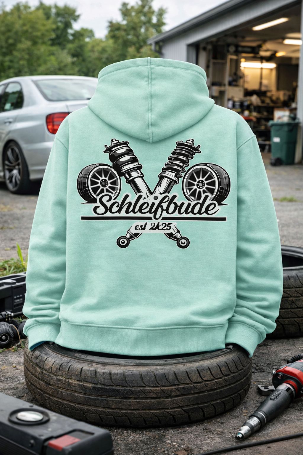 Hoodie: Motiv "Schleifbude" (Farbe) | Unisex, verschiedene Farben