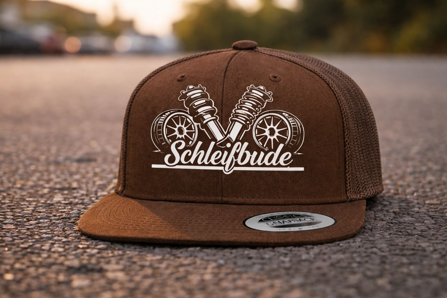 Baseballcap: Motiv "Schleifbude v2" (Farbe) | Unisex, verschiedene Farben